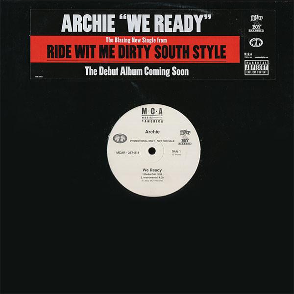 12inch Record ARCHIE EVERSOLE, BUBBA SPARXXX - We Ready MCAR257451 MCA Records 2002 US Rap & Hip-Hop/R&B Used
12inch Record ARCHIE EVERSOLE, BUBBA SPARXXX - We Ready MCAR257451 MCA Records 2002 US Rap & Hip-Hop/R&B Used