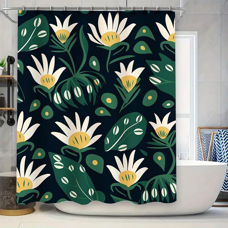 Modern Floral Bath Shower Curtain Green White Yellow Flower Design Waterproof Decorative Fabric Washable Home Bathroom Accessori W60H190(CM)-1 Pcs
Modern Floral Bath Shower Curtain Green White Yellow Flower Design Waterproof Decorative Fabric Washable Home Bathroom Accessori W60H190(CM)-1 Pcs