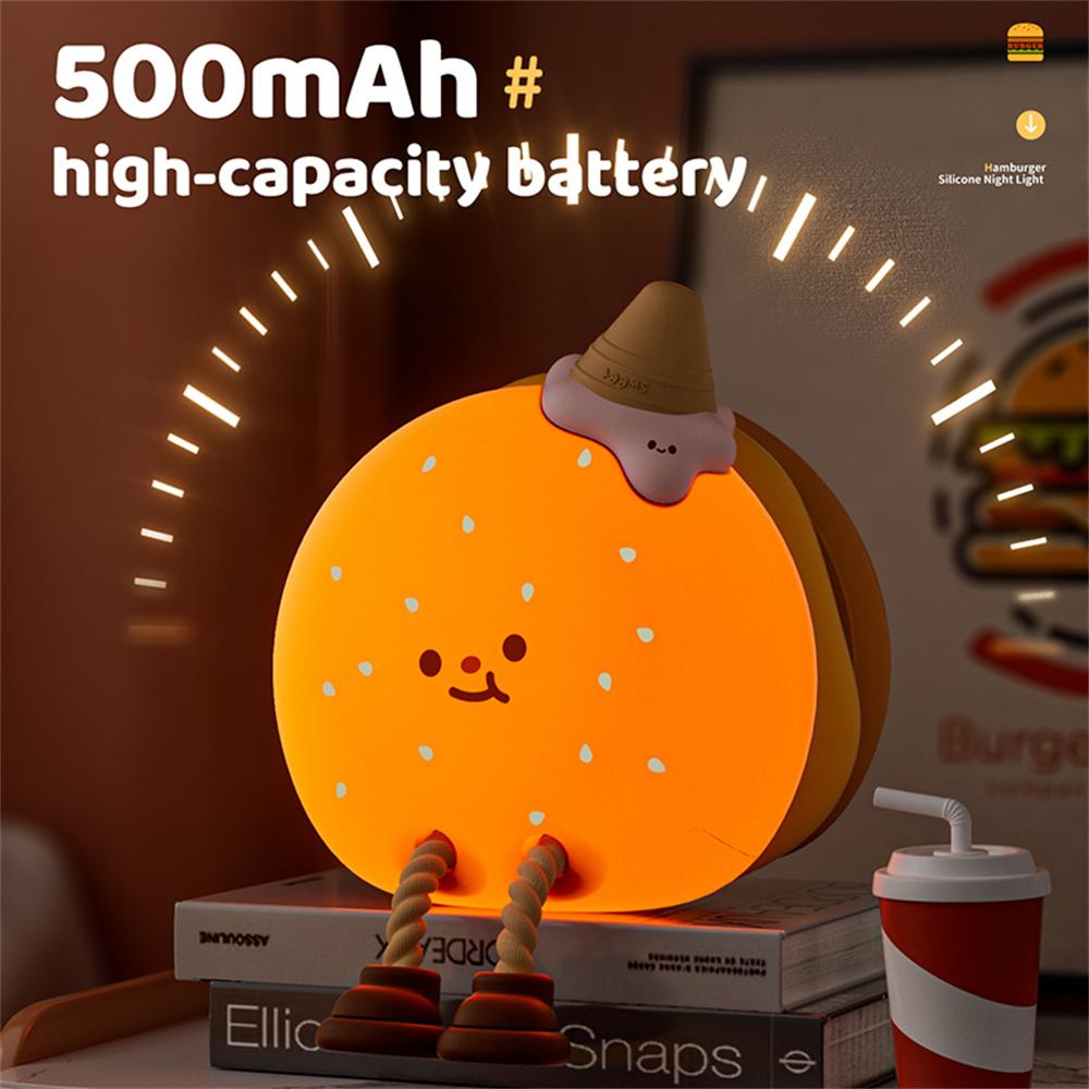 A055 Hamburger Silicone Night Light Touch Control Rechargeable Bedside Lamp A 
A055 Hamburger Silicone Night Light Touch Control Rechargeable Bedside Lamp A
