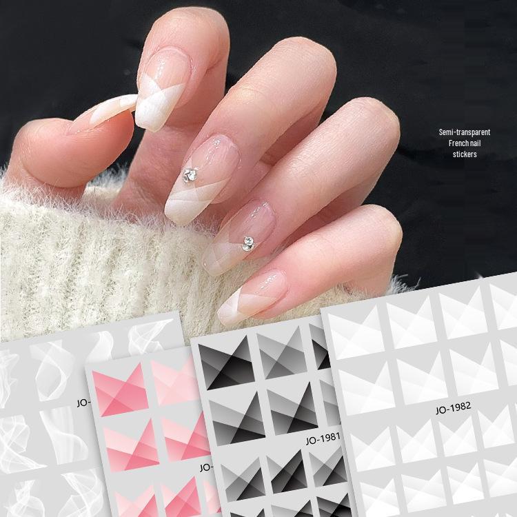 Gradient Pink & Black French Manicure Decals: Semi-Transparent Nail Art with Fresh Tulle Halo Effect
Gradient Pink & Black French Manicure Decals: Semi-Transparent Nail Art with Fresh Tulle Halo Effect