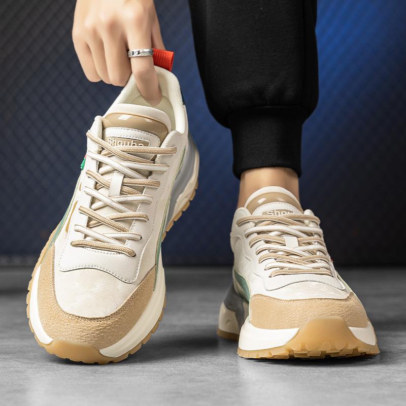 Men s shoes trend versatile high quality leather sports casual running shoes comfortable heightening dad trendy shoes 44
Men s shoes trend versatile high quality leather sports casual running shoes comfortable heightening dad trendy shoes 44