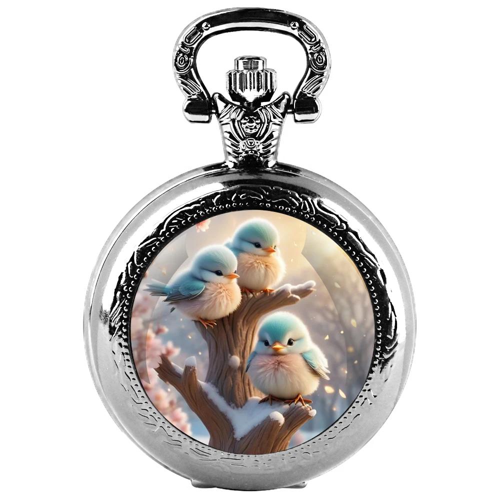 Vintage Tiny Blue Birds Glass Dome Quartz Pocket Watch Pendant Necklace Chain for Men Women Jewelry Gift
Vintage Tiny Blue Birds Glass Dome Quartz Pocket Watch Pendant Necklace Chain for Men Women Jewelry Gift