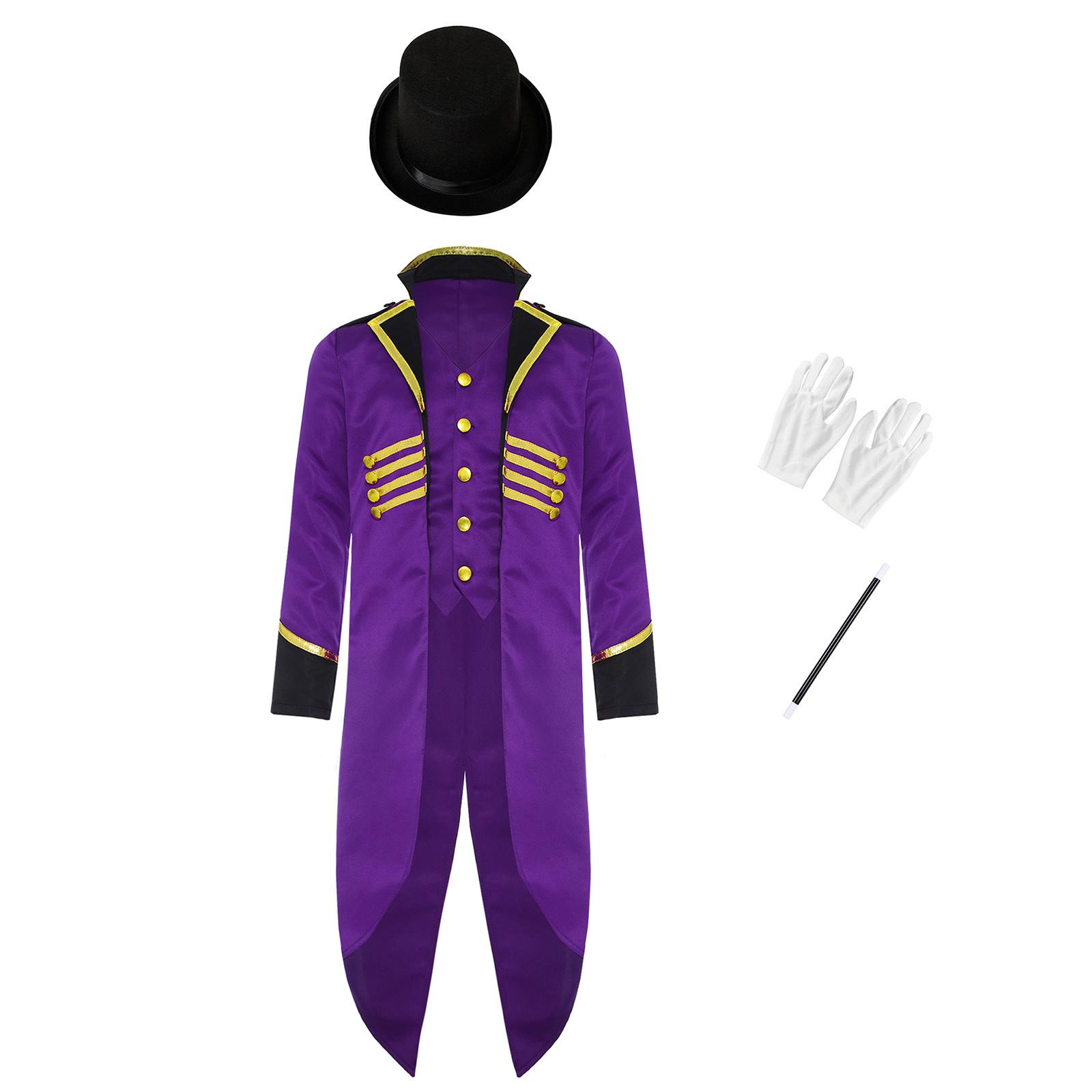 Kids Victorian Steampunk Costume Set Four Piece Tuxedo Tailcoat with Top Hat Gloves and Magician Wand Dress Up 5-6 Years фіолетовий
Kids Victorian Steampunk Costume Set Four Piece Tuxedo Tailcoat with Top Hat Gloves and Magician Wand Dress Up 5-6 Years фіолетовий