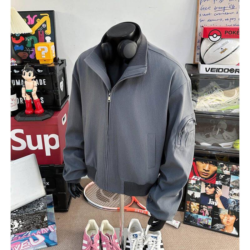 Men s Stand Collar Short Jacket - High-End Spring/Autumn Bomber with Trendy, Cool Vibe. 3XL сірий колір/синій
Men s Stand Collar Short Jacket - High-End Spring/Autumn Bomber with Trendy, Cool Vibe. 3XL сірий колір/синій