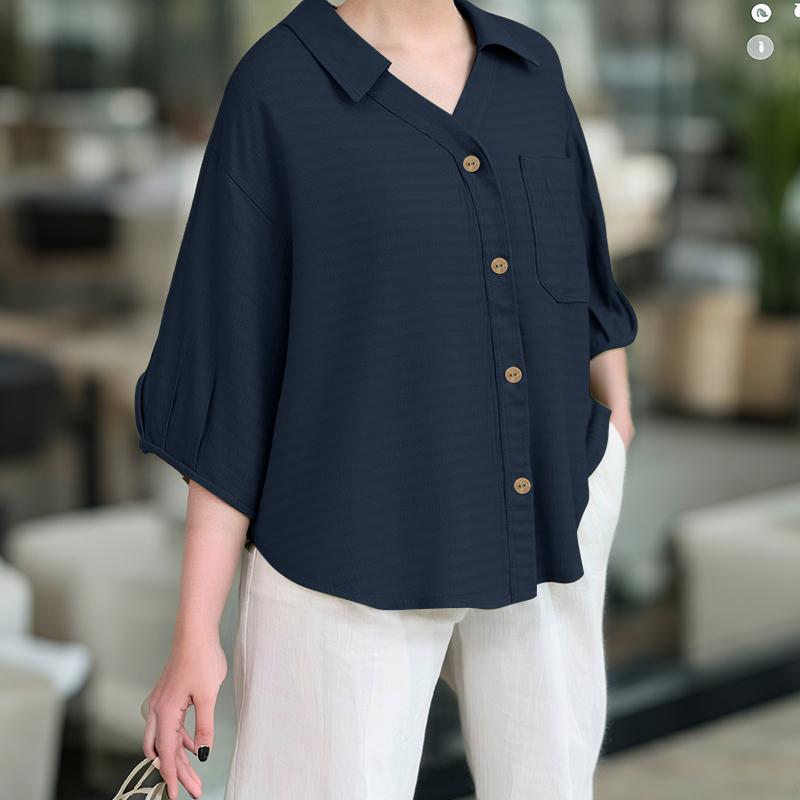 ZANZEA Женская повседневная блузка с V-образным вырезом, свободная, летняя, с рукавом 3/4, однотонная 5XL темно-синий
ZANZEA Женская повседневная блузка с V-образным вырезом, свободная, летняя, с рукавом 3/4, однотонная 5XL темно-синий