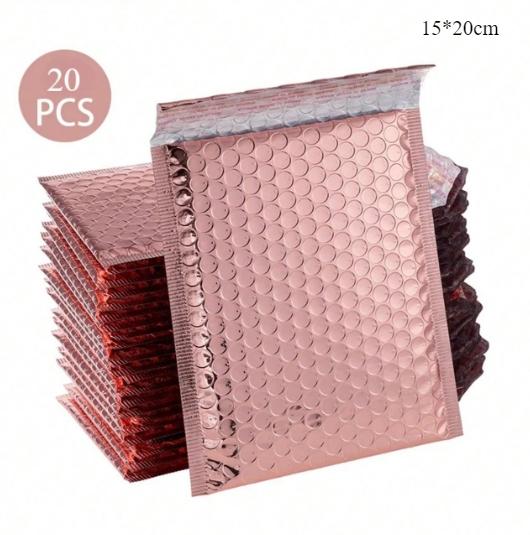 20pcs/Package Rose Gold Co Extruded Film Bubble Bag Express Transport Packaging Waterproof and Pressure Resistant Storage Bag
20pcs/Package Rose Gold Co Extruded Film Bubble Bag Express Transport Packaging Waterproof and Pressure Resistant Storage Bag