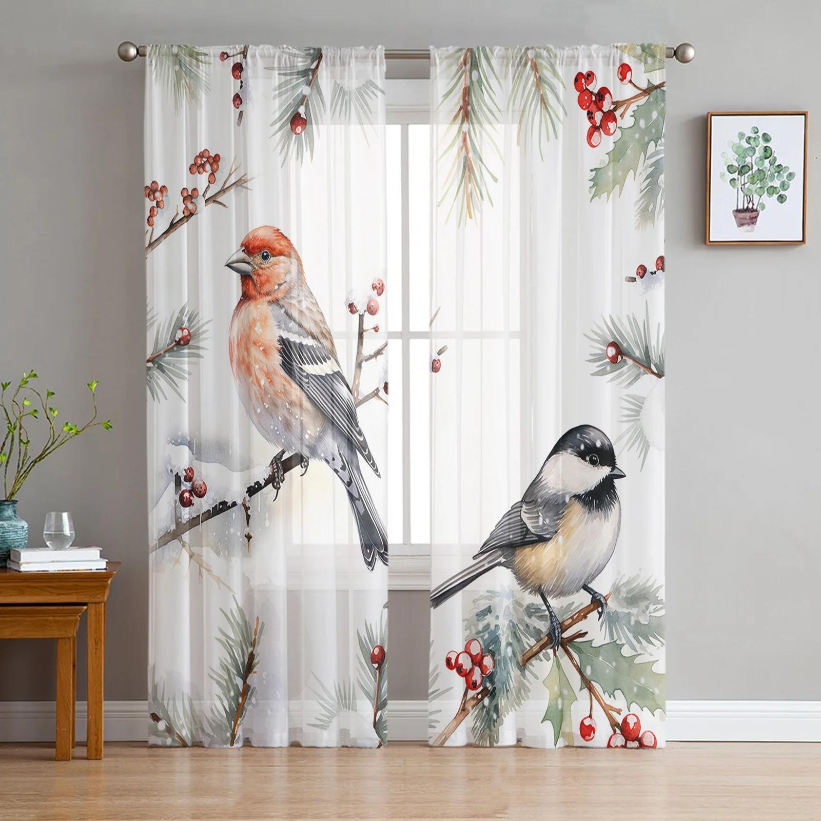 Christmas Robin Berries Pine Needles Sheer Curtains for Living Room Decoration Window Curtains Kitchen Tulle Voile Curtains W135 x H115cm x1
Christmas Robin Berries Pine Needles Sheer Curtains for Living Room Decoration Window Curtains Kitchen Tulle Voile Curtains W135 x H115cm x1