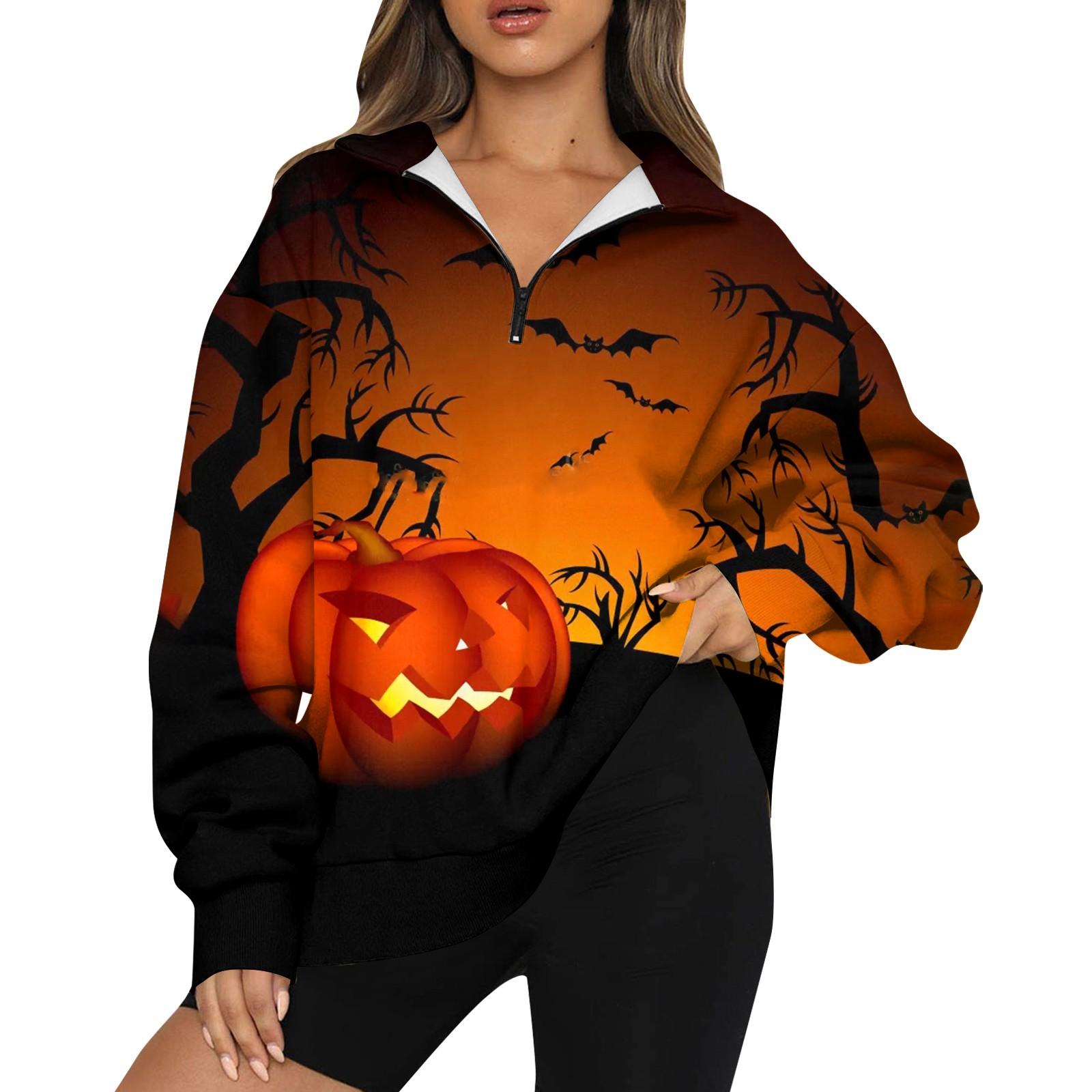 Женская мода повседневная толстовка с длинным рукавом и принтом на Хэллоуин с застежкой-молнией и воротником-стойкой с заниженными плечами XXL винный
Женская мода повседневная толстовка с длинным рукавом и принтом на Хэллоуин с застежкой-молнией и воротником-стойкой с заниженными плечами XXL винный