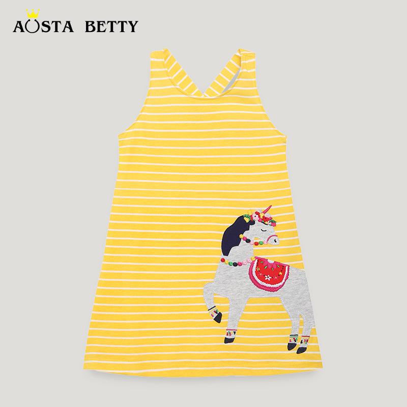 Summer Girls Knitted Cotton Dress with Cartoon Applique - European & American Style Princess Vest Dress 120cm
Summer Girls Knitted Cotton Dress with Cartoon Applique - European & American Style Princess Vest Dress 120cm