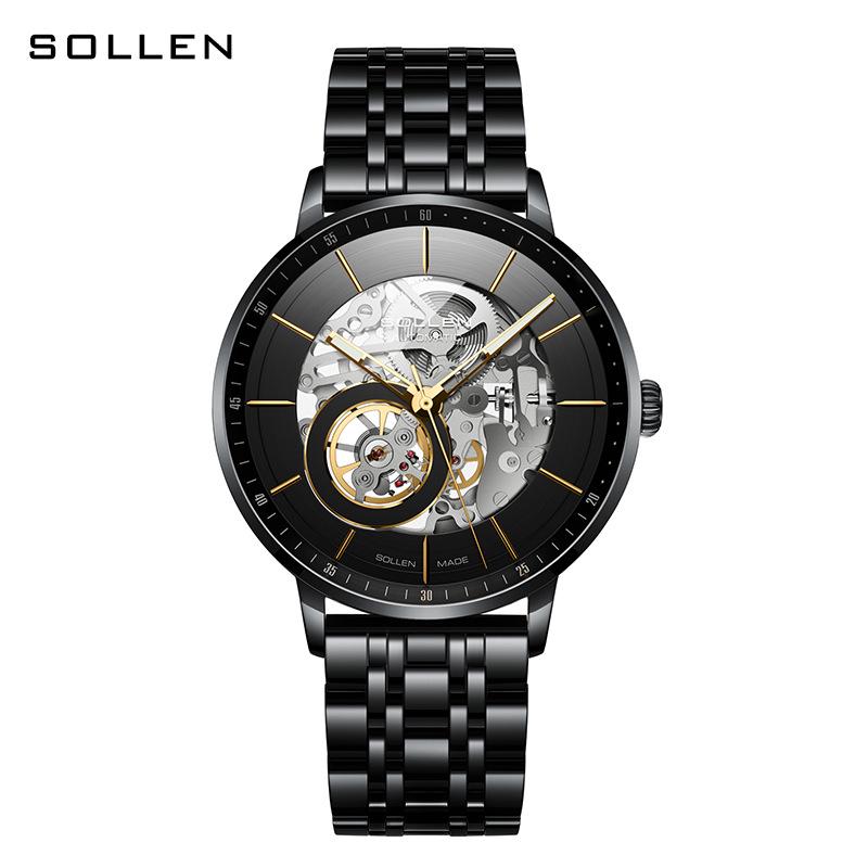 SOLLEN Автоматические механические часы-скелетоны для мужчин со стильным стальным ремешком
SOLLEN Автоматические механические часы-скелетоны для мужчин со стильным стальным ремешком