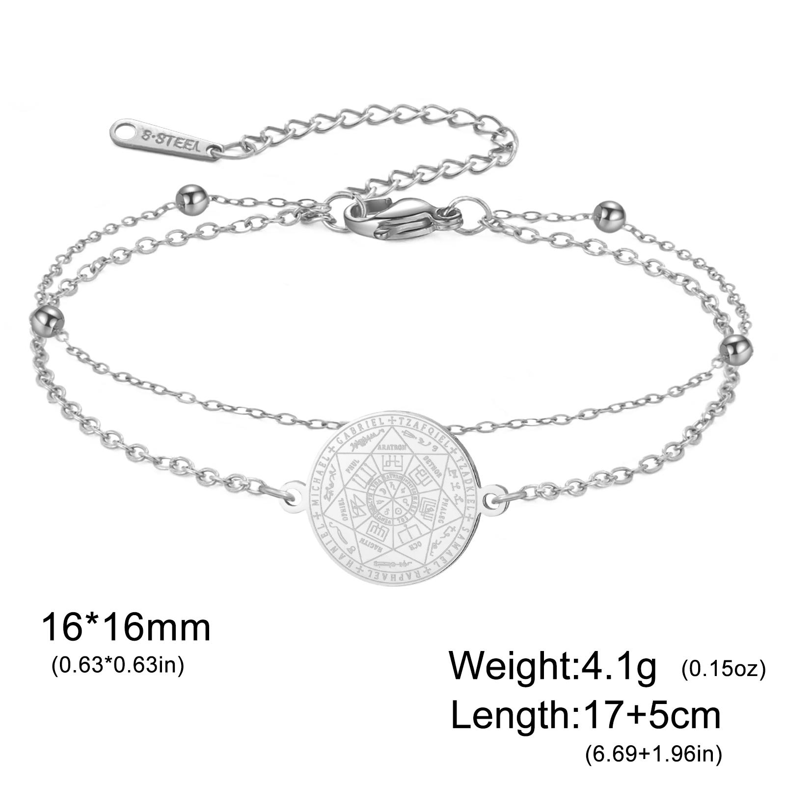 Teamer Seven Archangels Charm Bracelet Women Men Adjustable Stainless Steel Bracelets Amulet Seal of Solomon Jewelry Gift 17-22cm
Teamer Seven Archangels Charm Bracelet Women Men Adjustable Stainless Steel Bracelets Amulet Seal of Solomon Jewelry Gift 17-22cm