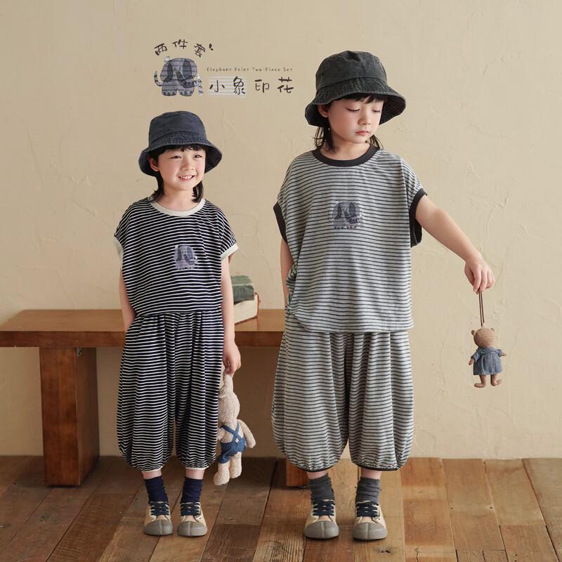 Boy s Elephant Stripe Summer Two-Piece Set 90
Boy s Elephant Stripe Summer Two-Piece Set 90
