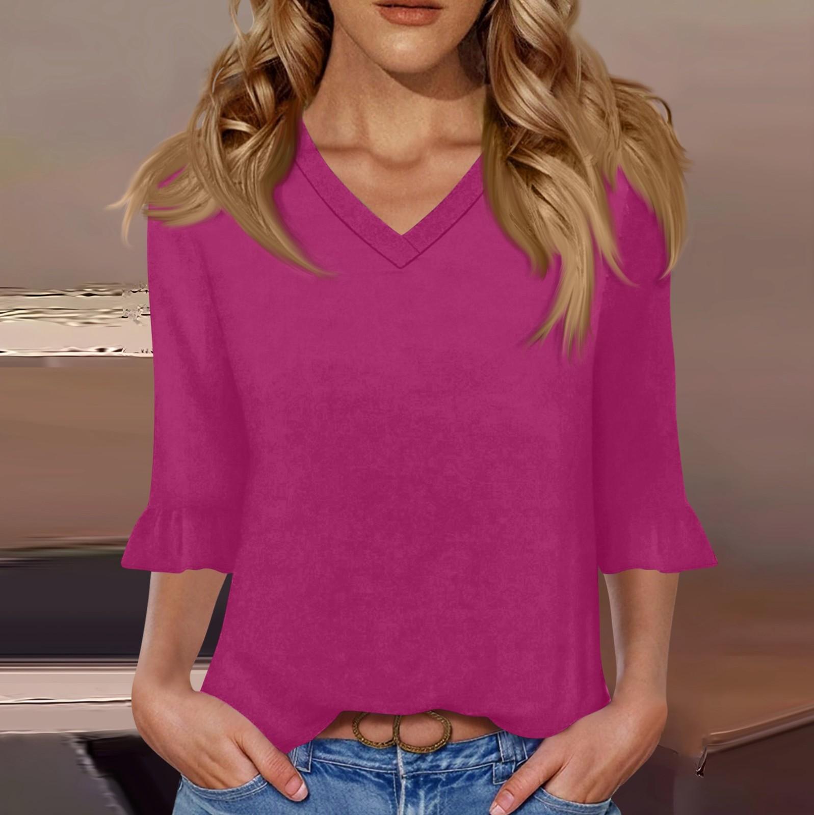 Women s Casual 3/4 Sleeve Tops V-Neck T-Shirt Tops L
Women s Casual 3/4 Sleeve Tops V-Neck T-Shirt Tops L