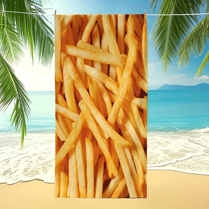 French Fries Pattern Beach Towel, Soft Microfiber Quick Dry Absorbent for Seaside Pool Bathroom Camping Travel Yoga Gym W30*H60(CM)
French Fries Pattern Beach Towel, Soft Microfiber Quick Dry Absorbent for Seaside Pool Bathroom Camping Travel Yoga Gym W30*H60(CM)