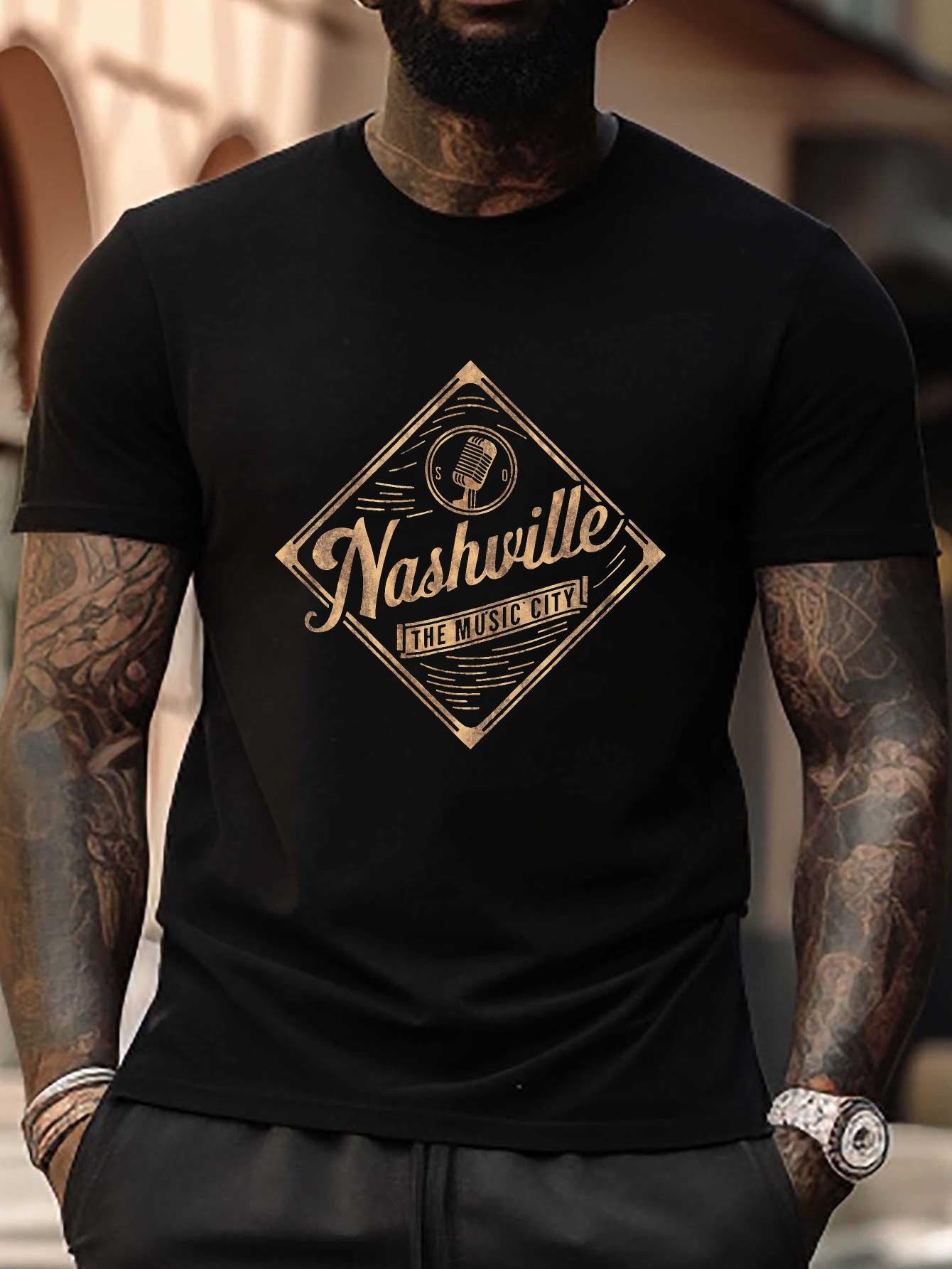 Plus Size Nashville Music City Graphic T-shirt - Vintage Microphone Design XXXXL
Plus Size Nashville Music City Graphic T-shirt - Vintage Microphone Design XXXXL