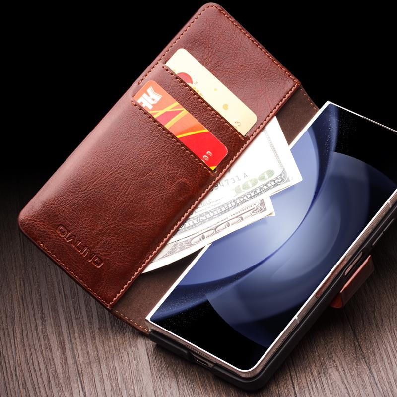 QIALINO Wallet Phone Case for Samsung Galaxy Z Fold5 5G TPU+Genuine Cow Leather Folio Flip Cover Black
QIALINO Wallet Phone Case for Samsung Galaxy Z Fold5 5G TPU+Genuine Cow Leather Folio Flip Cover Black