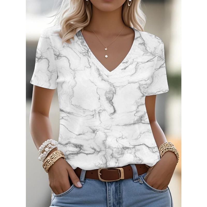 Women s Marble Texture Print Vneck Tshirt, Suitable for Easter Wear, with a Minimalist and Modern Style S
Women s Marble Texture Print Vneck Tshirt, Suitable for Easter Wear, with a Minimalist and Modern Style S