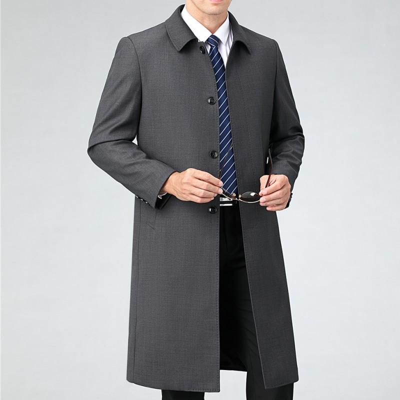 Высококачественная ветровка для мужчин среднего возраста, деловое длинное пальто для весны и осени, повседневное шерстяное тонкое пальто с отворотом для папы 190
Высококачественная ветровка для мужчин среднего возраста, деловое длинное пальто для весны и осени, повседневное шерстяное тонкое пальто с отворотом для папы 190