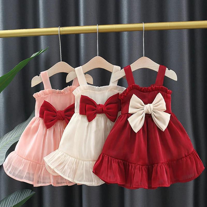 Summer Baby Dress Bow Strap Sleeveless Solid Color Princess Fairy Children s Clothing Birthday Party Princess Baby Girl Dress
Summer Baby Dress Bow Strap Sleeveless Solid Color Princess Fairy Children s Clothing Birthday Party Princess Baby Girl Dress
