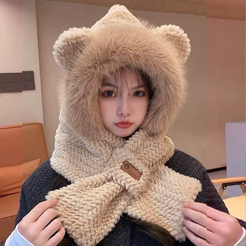 Women S Cute Hat Scarf Combo Perfect For Winter Cycling Keeping Warm Plush Hat as the picture
Women S Cute Hat Scarf Combo Perfect For Winter Cycling Keeping Warm Plush Hat as the picture