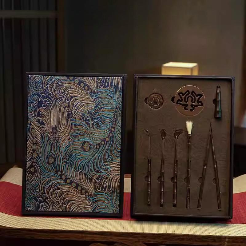 Purple Copper-colored Gift Box Incense Ceremony Set Incense Seal Tools Incense Pressing Utensils Burner Spatula Spoon Brush
Purple Copper-colored Gift Box Incense Ceremony Set Incense Seal Tools Incense Pressing Utensils Burner Spatula Spoon Brush