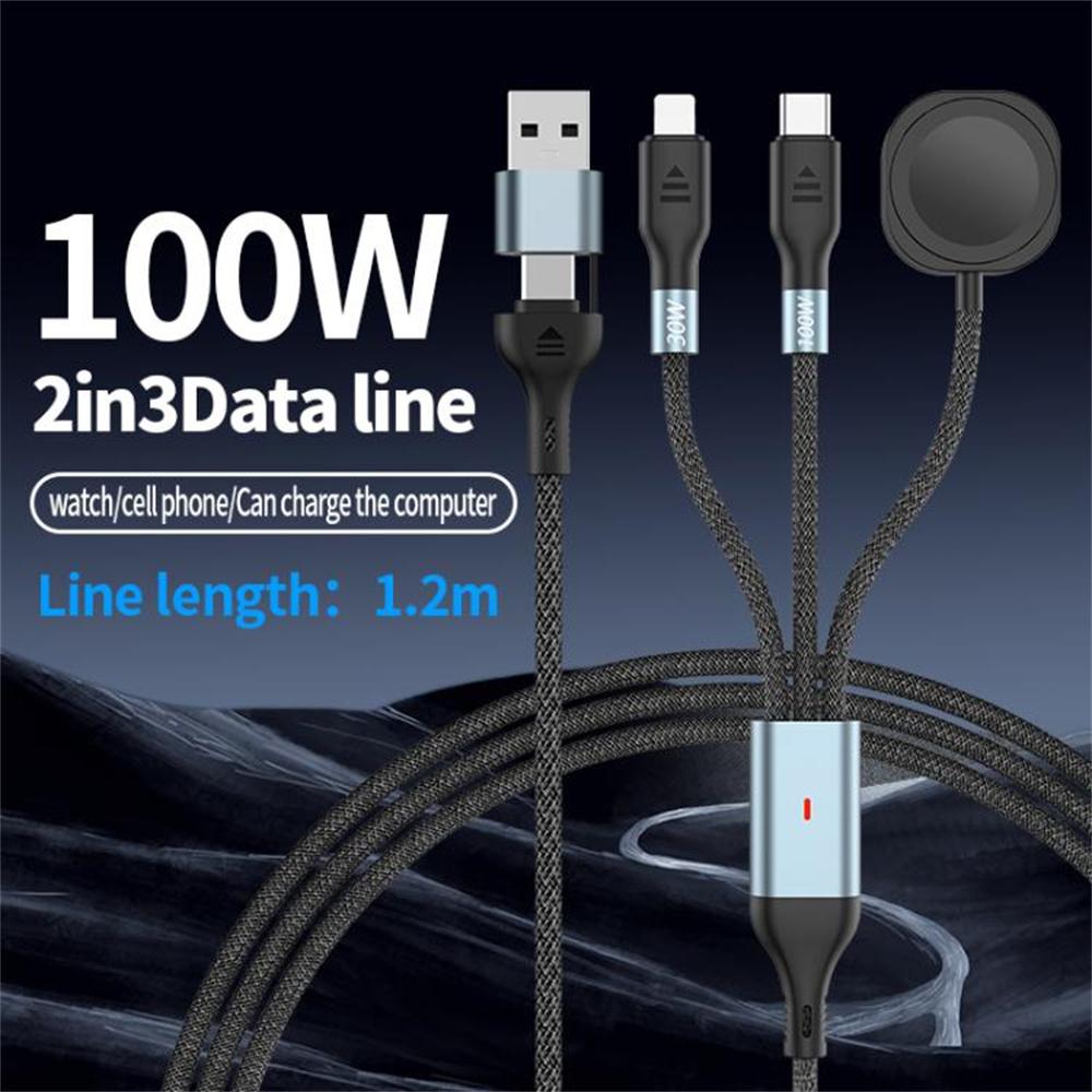 1.2m 2 in 1 USB A/Type-C to USB C/8 Pin/for Apple Watch Charger Dock PD 100W Fast Charging Cable A
1.2m 2 in 1 USB A/Type-C to USB C/8 Pin/for Apple Watch Charger Dock PD 100W Fast Charging Cable A