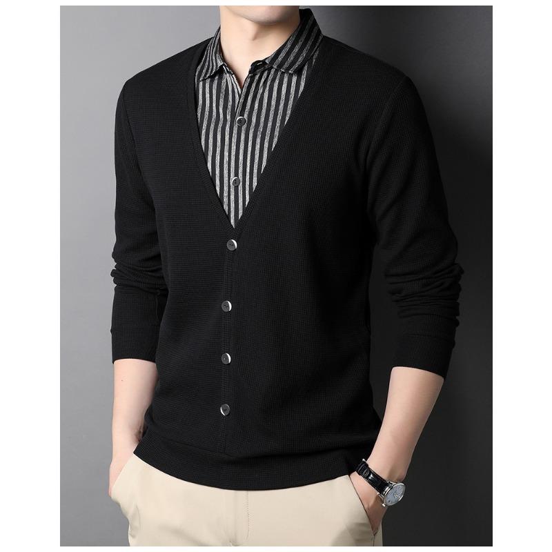 Мужская футболка с длинными рукавами, весенне-осенний модный двухсекционный вязаный свитер, рубашка с воротником 4XL
Мужская футболка с длинными рукавами, весенне-осенний модный двухсекционный вязаный свитер, рубашка с воротником 4XL