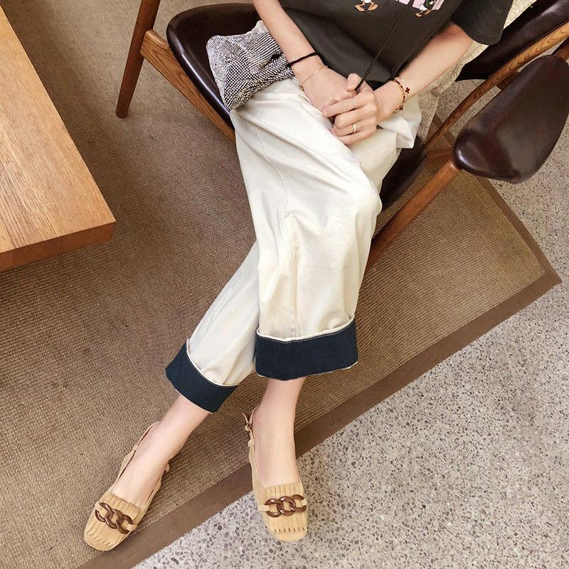 Plus Size Elastic Waist Retro Color Block Cuffed Wide Leg Pants for Women High Waist Loose Slim Ankle Length Pants M
Plus Size Elastic Waist Retro Color Block Cuffed Wide Leg Pants for Women High Waist Loose Slim Ankle Length Pants M