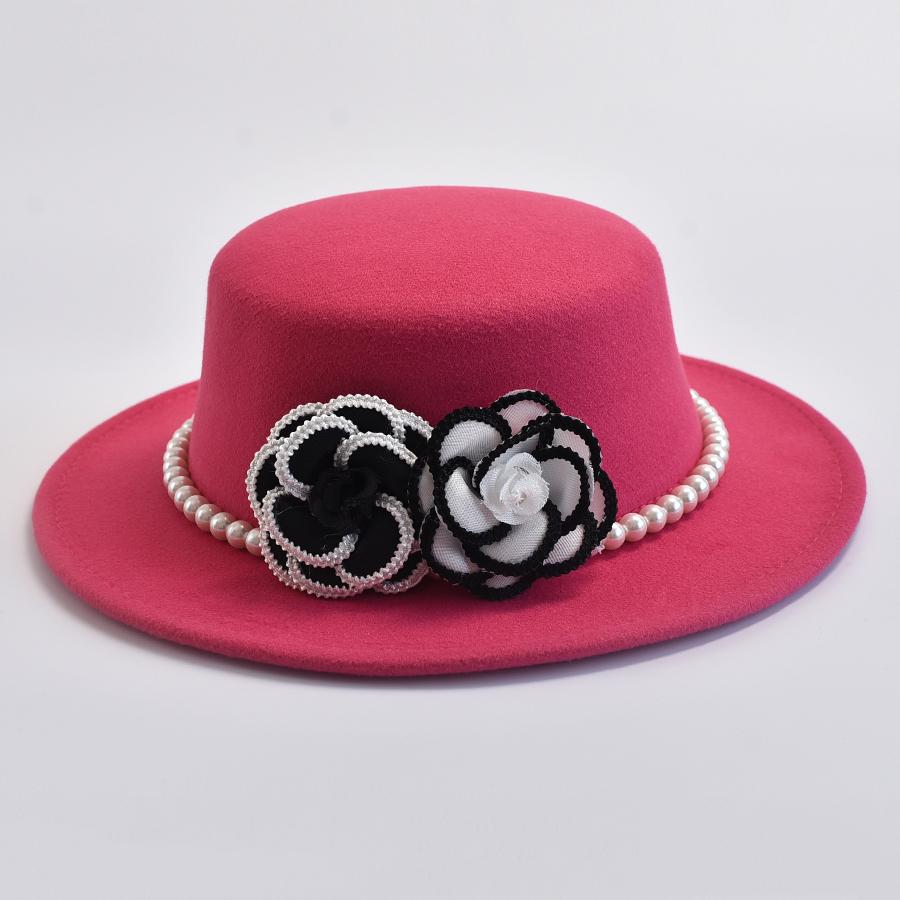 French Style Women s Pearl Chain Fedora Hat Autumen Winter Ladies Flat Top Felt Flat Top Hat 56-58cm рожевий червоний колір
French Style Women s Pearl Chain Fedora Hat Autumen Winter Ladies Flat Top Felt Flat Top Hat 56-58cm рожевий червоний колір