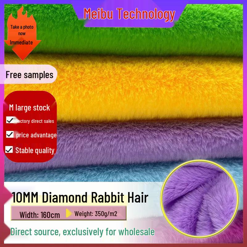 Diamond Rabbit Fur 10mm Non-Shedding Imitation Fabric for Toys, Clothing, Shoes - Jade Velvet Little Rabbit Fur in Stock Above 1000 meters
Diamond Rabbit Fur 10mm Non-Shedding Imitation Fabric for Toys, Clothing, Shoes - Jade Velvet Little Rabbit Fur in Stock Above 1000 meters