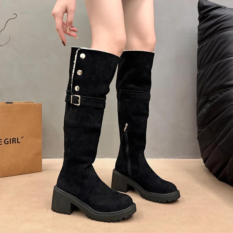 Long Women Boots Fur High Heels Designer Suede Shoes Chunky Fashion Winter Boots Knee High Fashion Pumps Dress Ladies Boots 42
Long Women Boots Fur High Heels Designer Suede Shoes Chunky Fashion Winter Boots Knee High Fashion Pumps Dress Ladies Boots 42