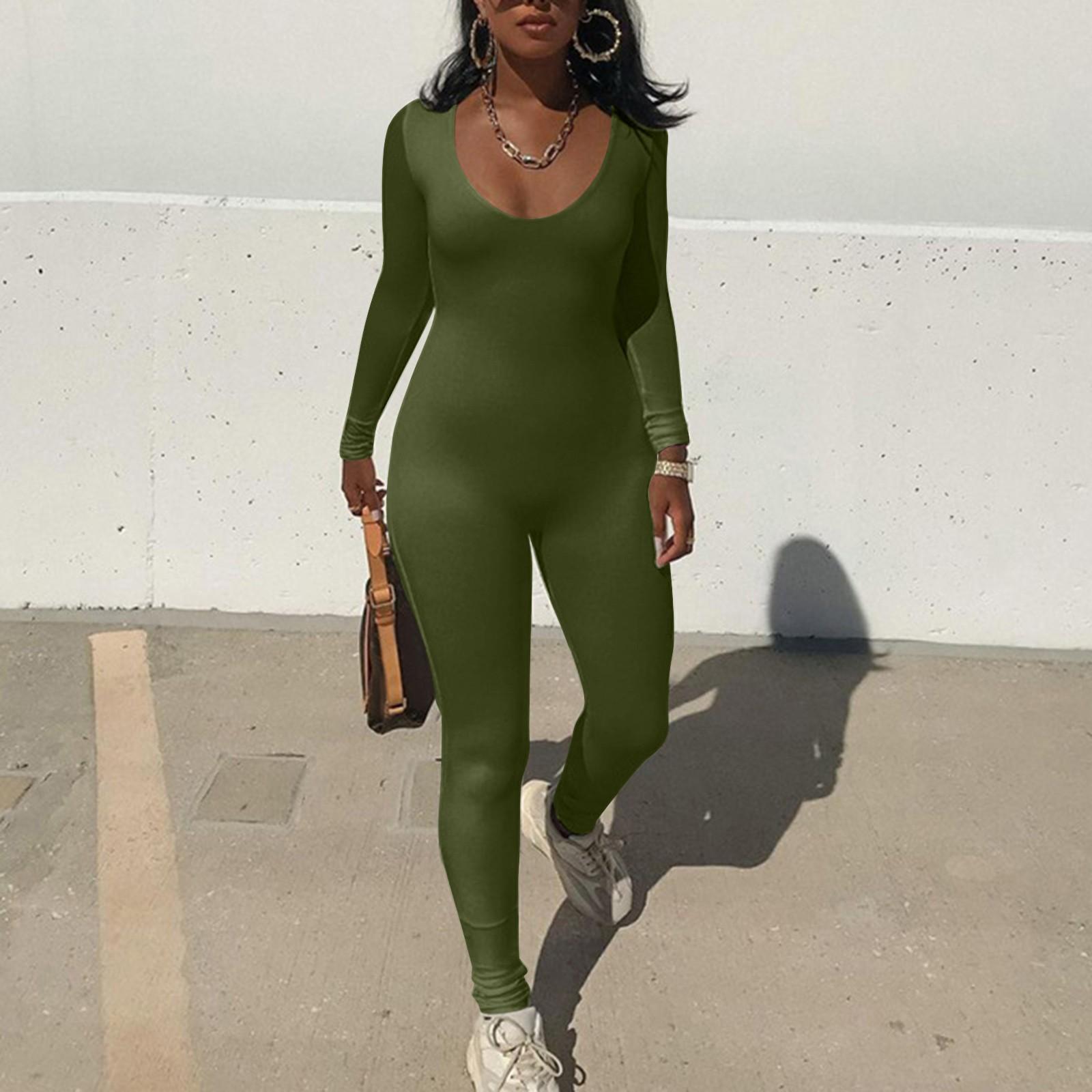 Женский комбинезон, однотонный сексуальный облегающий эластичный спортивный комбинезон с длинными рукавами M
Женский комбинезон, однотонный сексуальный облегающий эластичный спортивный комбинезон с длинными рукавами M