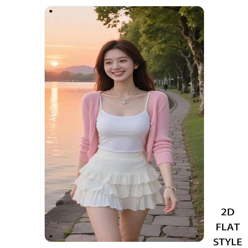 HD Metal Tin Sign Smiling Asian Girl in Pink Cardigan White Skirt Sunset Lakeside Portrait Wall Art Decor 20x30cm(7.8x11.8inch)
HD Metal Tin Sign Smiling Asian Girl in Pink Cardigan White Skirt Sunset Lakeside Portrait Wall Art Decor 20x30cm(7.8x11.8inch)