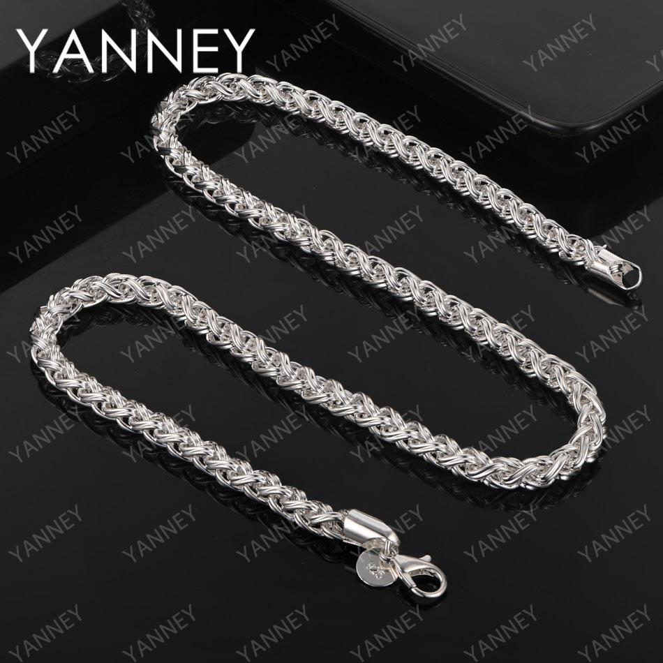 925 Sterling Silver 8MM 18 Inches Hemp Rope Chain Necklace Men Women Fashion Charm Wedding Party Jewelry 45cm
925 Sterling Silver 8MM 18 Inches Hemp Rope Chain Necklace Men Women Fashion Charm Wedding Party Jewelry 45cm