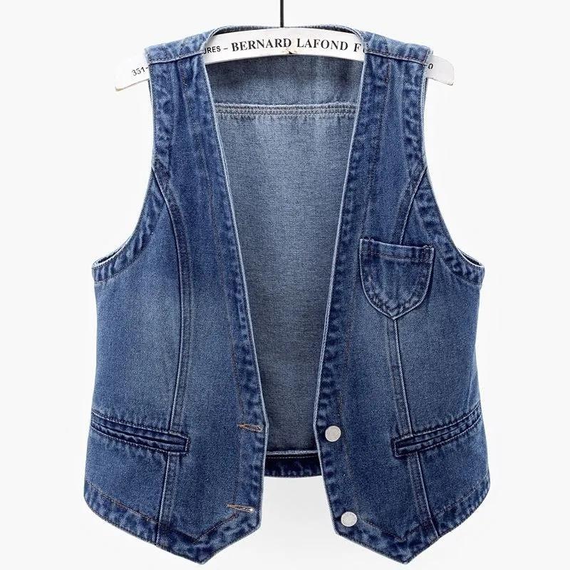 Popular Denim Vest Female Streetwear V Neck Ladies Vest Summer Large Size Waistcoat Jeans Tops Sleevless Jacket XXXXL темно-синього кольору
Popular Denim Vest Female Streetwear V Neck Ladies Vest Summer Large Size Waistcoat Jeans Tops Sleevless Jacket XXXXL темно-синього кольору