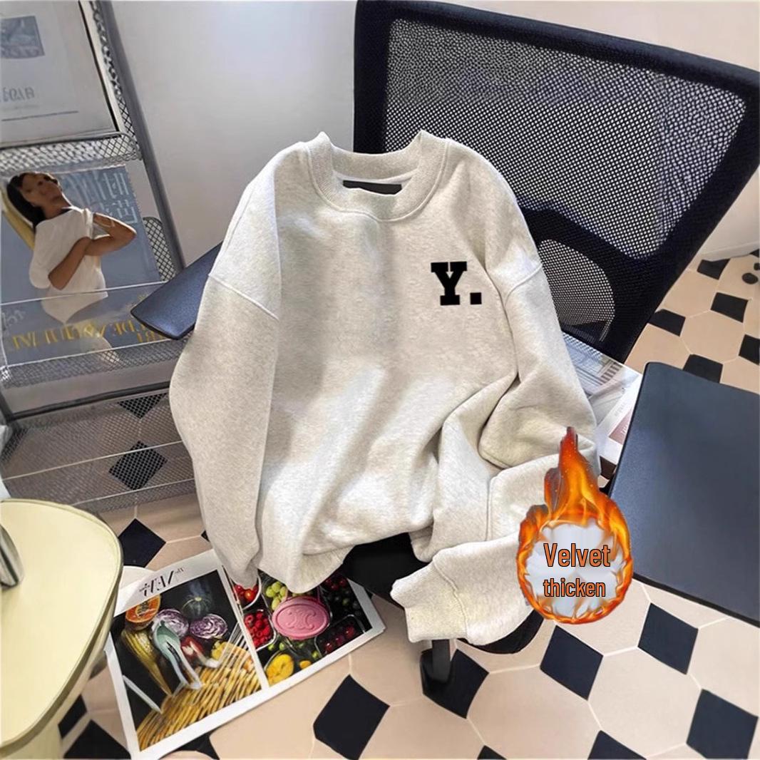 Autumn/Winter 2024 Retro Minimalist Fleece-Lined Crewneck Sweatshirt - Heavyweight 450G, Stylish Loose Fit, American Niche Design XL
Autumn/Winter 2024 Retro Minimalist Fleece-Lined Crewneck Sweatshirt - Heavyweight 450G, Stylish Loose Fit, American Niche Design XL