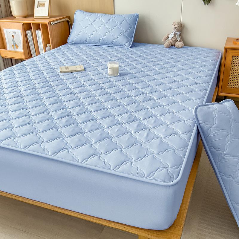 Mattress protector, suitable for all seasons, three-piece set 150x200cm-fitted sheet+pillowcase*2 темно-синього кольору
Mattress protector, suitable for all seasons, three-piece set 150x200cm-fitted sheet+pillowcase*2 темно-синього кольору