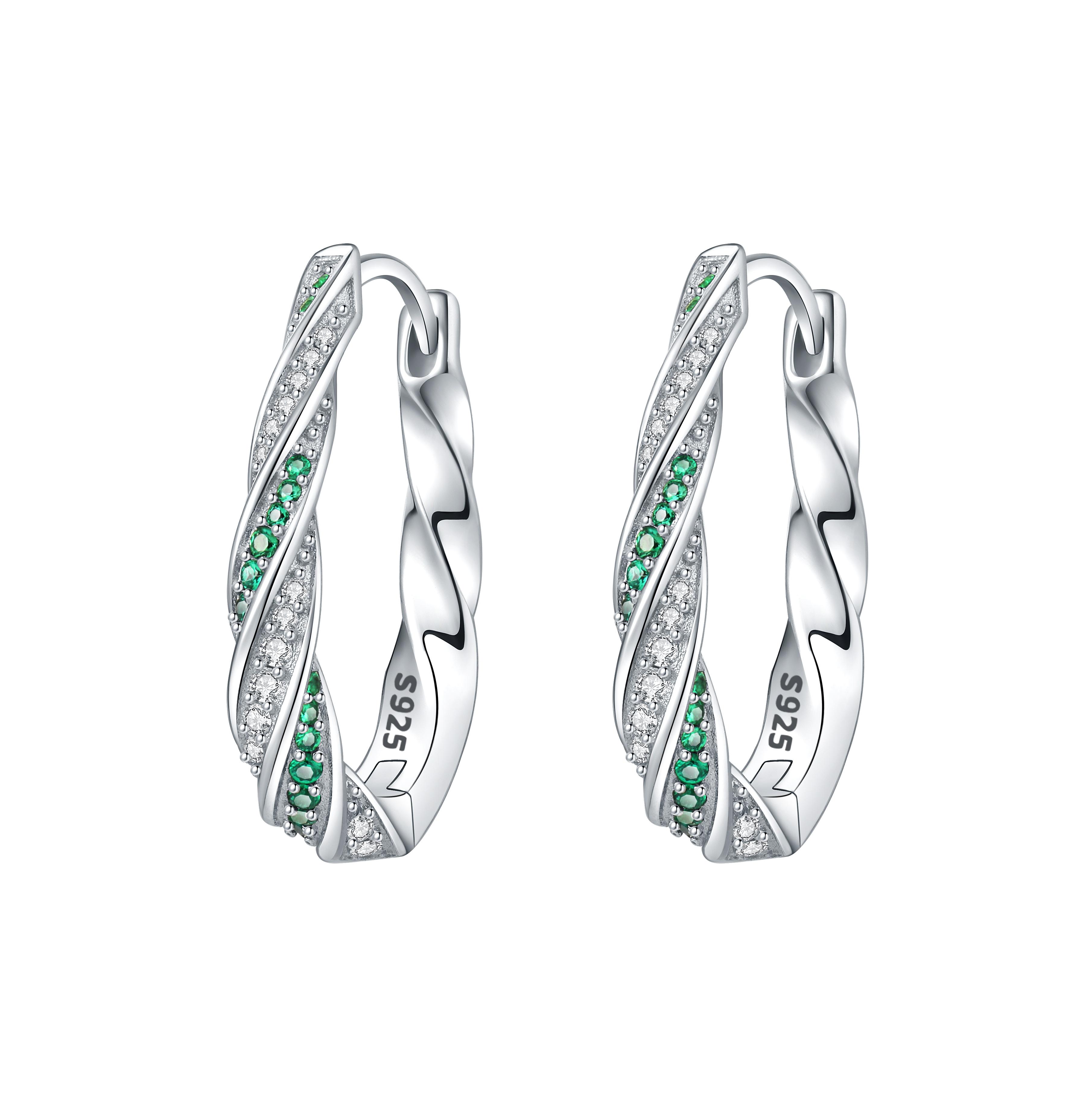 Original S925 Silver Needle Green Zircon Twist Earrings Versatile Hoop For Women Jewelry Birthday Party Fine Gifts
Original S925 Silver Needle Green Zircon Twist Earrings Versatile Hoop For Women Jewelry Birthday Party Fine Gifts