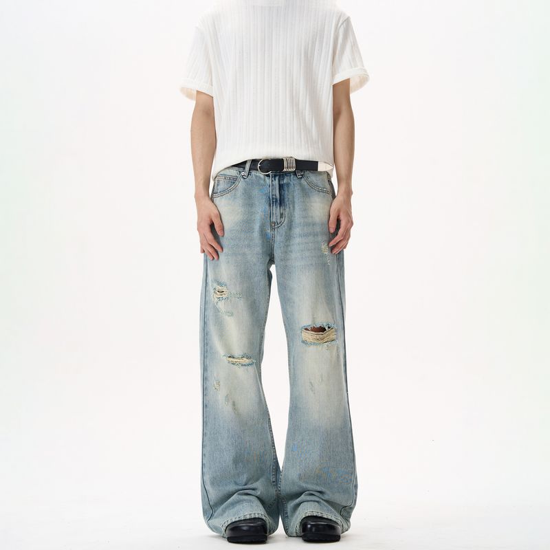 Kisko American High Street Ripped Washed Blue Flared Jeans Unisex Trendy Brand Cool Straight Vibe Pants Blue XL
Kisko American High Street Ripped Washed Blue Flared Jeans Unisex Trendy Brand Cool Straight Vibe Pants Blue XL