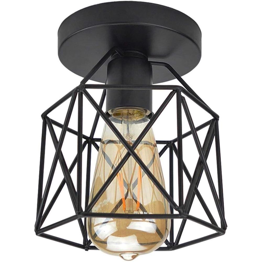 E27 Retro Black Industrial Light Fixture Vintage Semi Flush Mount Ceiling Lights Porch Hallway Stairway Mini Metal Ceiling Lamps Without Bulb
E27 Retro Black Industrial Light Fixture Vintage Semi Flush Mount Ceiling Lights Porch Hallway Stairway Mini Metal Ceiling Lamps Without Bulb