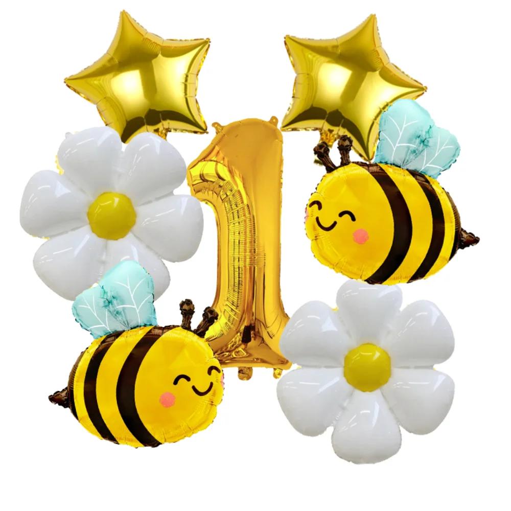 6pcs Bee Daisy Golden 32 inch Number Aluminum Foil Balloons Set Daisy Flower Balloon for Bee Theme Birthday Baby Shower Supplies Number&32inch
6pcs Bee Daisy Golden 32 inch Number Aluminum Foil Balloons Set Daisy Flower Balloon for Bee Theme Birthday Baby Shower Supplies Number&32inch