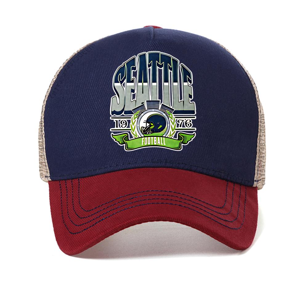 Seattle 1976 Football Print baseball cap fashion casual outdoor sport sun hat summer Breathable adjustable mesh trucker hats Adjustable
Seattle 1976 Football Print baseball cap fashion casual outdoor sport sun hat summer Breathable adjustable mesh trucker hats Adjustable