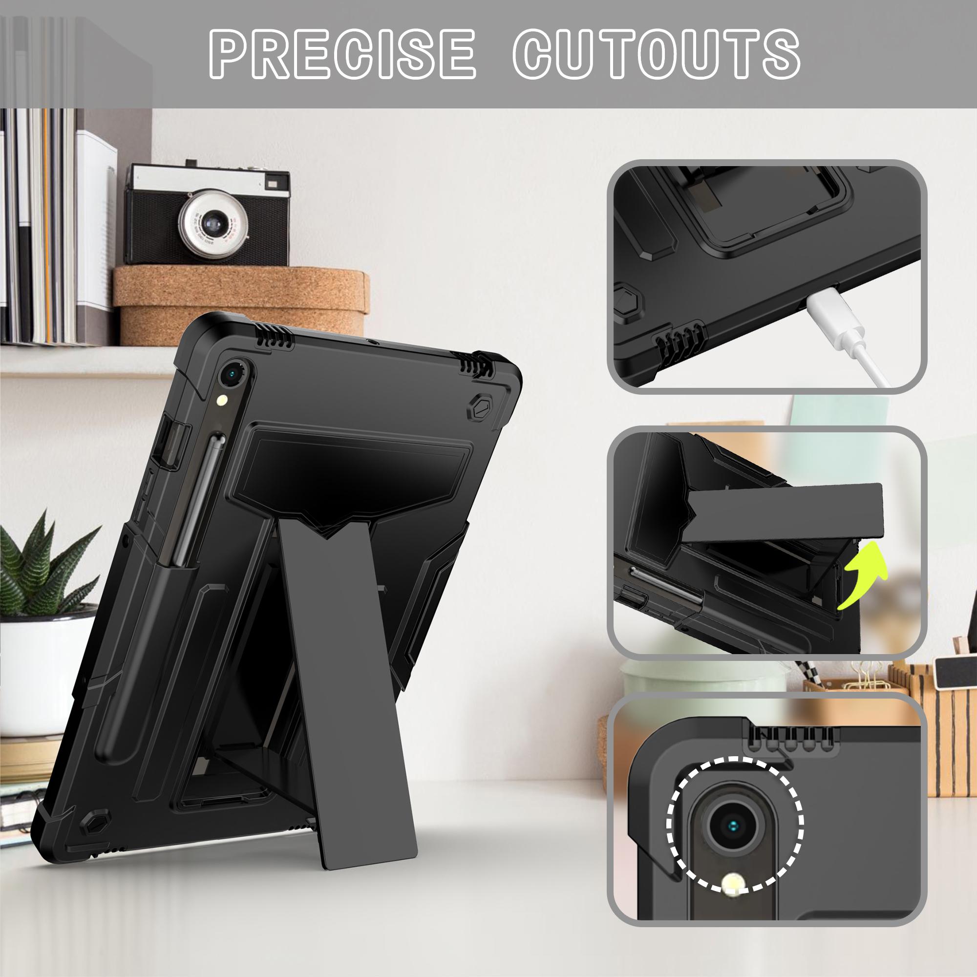 For Samsung Galaxy Tab S9/Tab S9 FE Protective Case T-Shaped Kickstand PC+Silicone Tablet Cover Black
For Samsung Galaxy Tab S9/Tab S9 FE Protective Case T-Shaped Kickstand PC+Silicone Tablet Cover Black