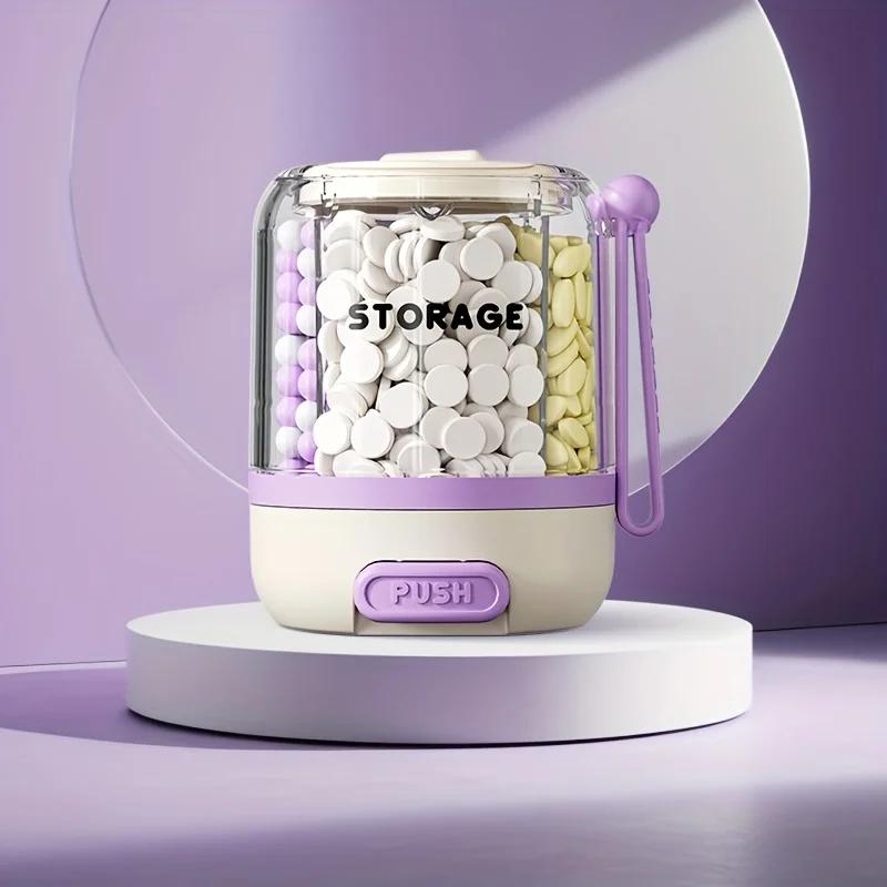 1pc Portable Large Capacity Pill Divider Bottle, 4-Compartment Removable Partition Vitamin Storage Box with Anti-Mix Design фіолетовий
1pc Portable Large Capacity Pill Divider Bottle, 4-Compartment Removable Partition Vitamin Storage Box with Anti-Mix Design фіолетовий