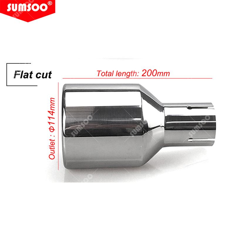 genuine SUMSOO 114mm outlet Universal modification Car Accessories silver Curly Flange Muffler exhaust Stainless Steel Tip Flat cut-Inlet 51mm
genuine SUMSOO 114mm outlet Universal modification Car Accessories silver Curly Flange Muffler exhaust Stainless Steel Tip Flat cut-Inlet 51mm