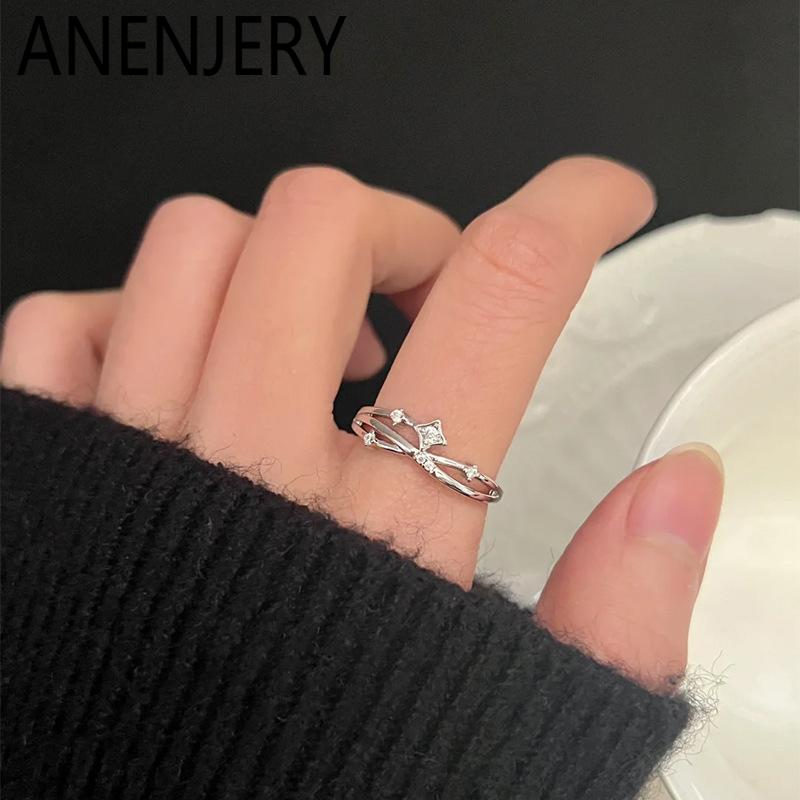 ANENJERY Кольцо открытое со звездой из циркония, перекрещенные линии, для женщин, элегантный нишевый роскошный дизайн, свадебные украшения, подарки, оптом, на каждый день adjustable
ANENJERY Кольцо открытое со звездой из циркония, перекрещенные линии, для женщин, элегантный нишевый роскошный дизайн, свадебные украшения, подарки, оптом, на каждый день adjustable