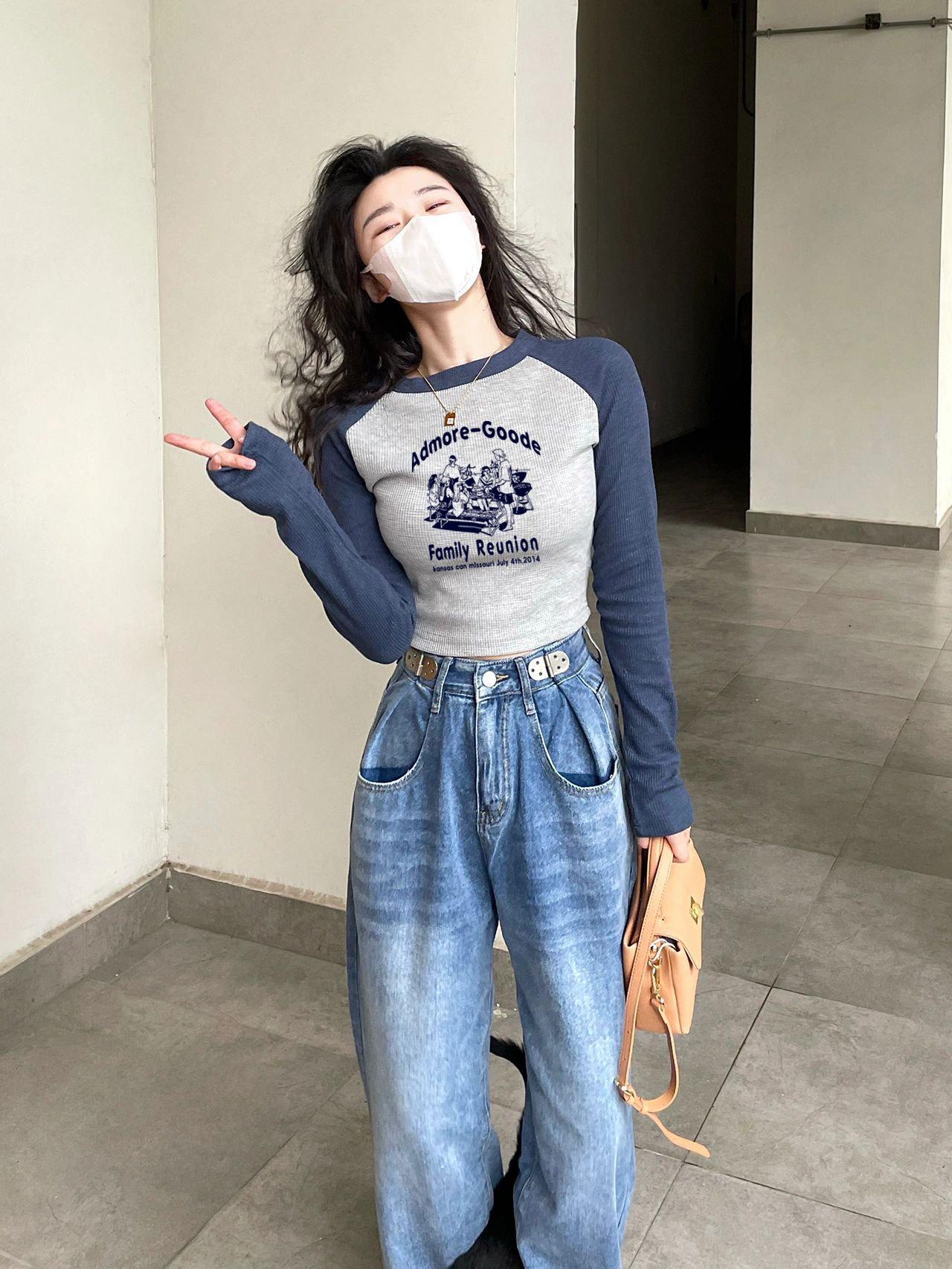 Женская футболка в корейском стиле с регланами, контрастная, облегающая, с модным принтом, сшитая деталь Extra Large
Женская футболка в корейском стиле с регланами, контрастная, облегающая, с модным принтом, сшитая деталь Extra Large