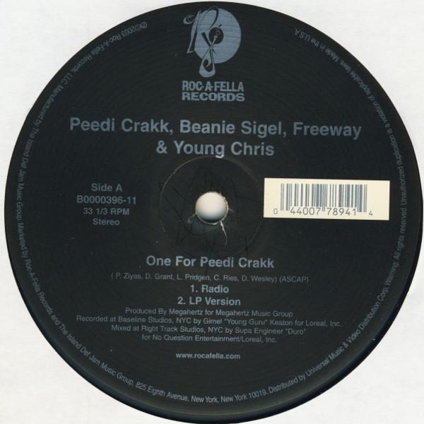 12inch Record PEEDI CRAKK, BEANIE SIGEL, FREEWAY - One For Peedi Crakk B000039611 Roc-A-Fella Rec 2003 US Rap & Hip-Hop/R&B Used
12inch Record PEEDI CRAKK, BEANIE SIGEL, FREEWAY - One For Peedi Crakk B000039611 Roc-A-Fella Rec 2003 US Rap & Hip-Hop/R&B Used