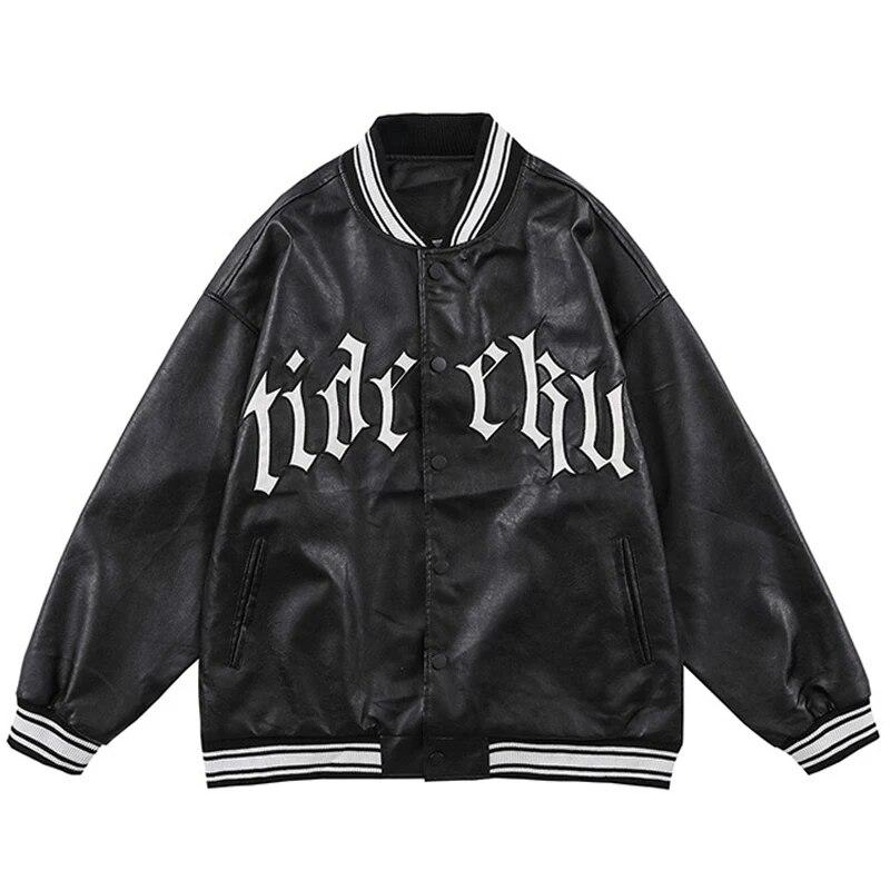 PU Leather Bomber Jacket Men Letter Embroidery Streetwear Autumn Male Hip Hop Baseball Uniform Tide Leather Jacket Outwear
PU Leather Bomber Jacket Men Letter Embroidery Streetwear Autumn Male Hip Hop Baseball Uniform Tide Leather Jacket Outwear