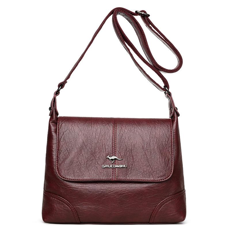 Сумка с откидным верхом, Модная и простая, Сумка через плечо из мягкой кожи, Многослойная сумка большой вместимости бордовый
Сумка с откидным верхом, Модная и простая, Сумка через плечо из мягкой кожи, Многослойная сумка большой вместимости бордовый